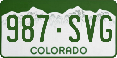 CO license plate 987SVG