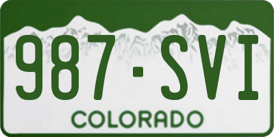 CO license plate 987SVI
