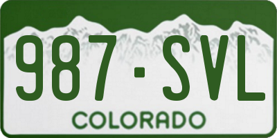 CO license plate 987SVL