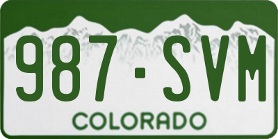 CO license plate 987SVM