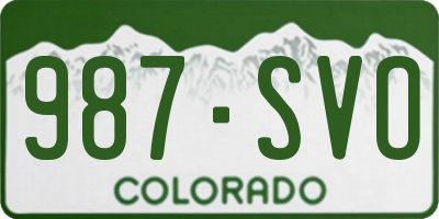 CO license plate 987SVO