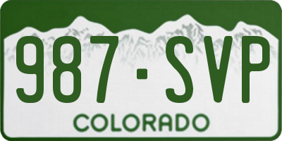CO license plate 987SVP