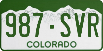 CO license plate 987SVR