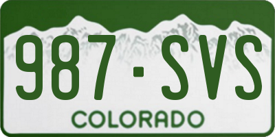 CO license plate 987SVS
