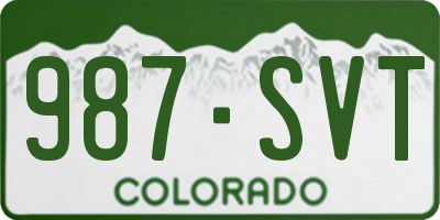 CO license plate 987SVT