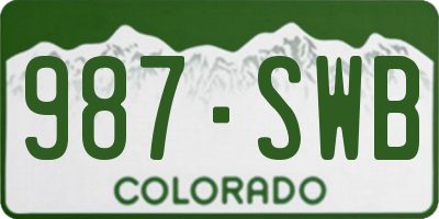 CO license plate 987SWB