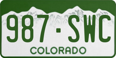 CO license plate 987SWC