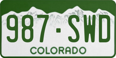 CO license plate 987SWD