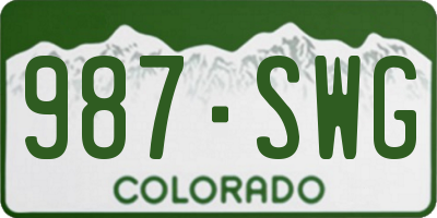 CO license plate 987SWG
