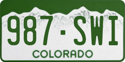 CO license plate 987SWI
