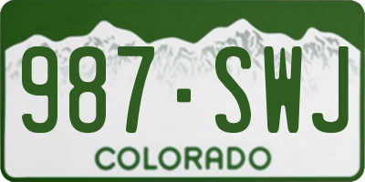 CO license plate 987SWJ