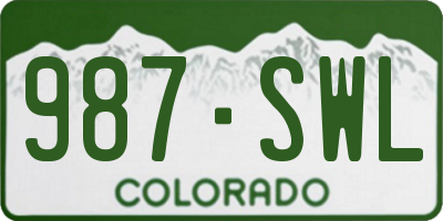 CO license plate 987SWL