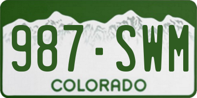 CO license plate 987SWM