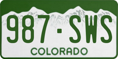 CO license plate 987SWS