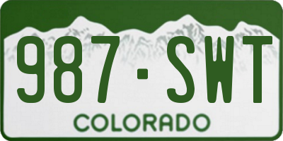 CO license plate 987SWT