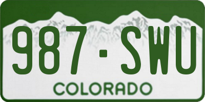 CO license plate 987SWU