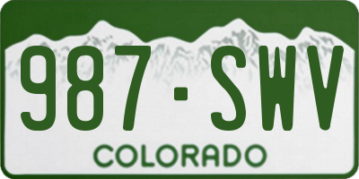 CO license plate 987SWV