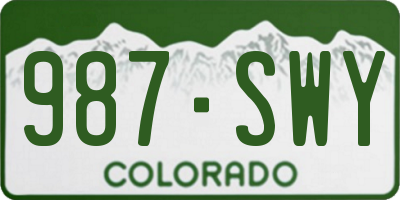 CO license plate 987SWY