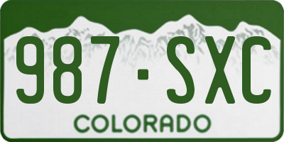 CO license plate 987SXC