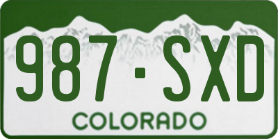 CO license plate 987SXD