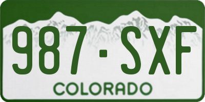 CO license plate 987SXF