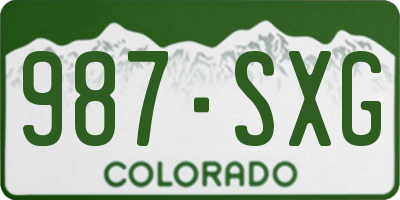 CO license plate 987SXG