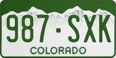 CO license plate 987SXK
