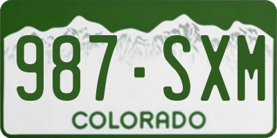 CO license plate 987SXM