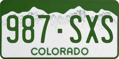 CO license plate 987SXS