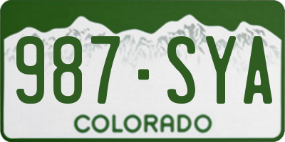 CO license plate 987SYA
