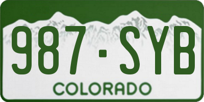 CO license plate 987SYB