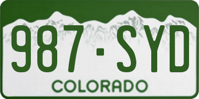 CO license plate 987SYD