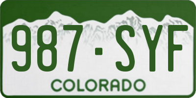 CO license plate 987SYF