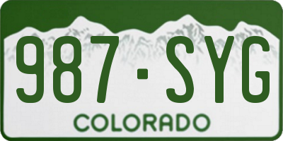 CO license plate 987SYG