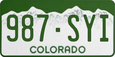 CO license plate 987SYI