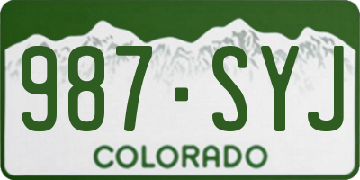 CO license plate 987SYJ