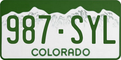 CO license plate 987SYL