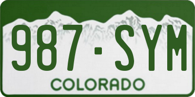 CO license plate 987SYM