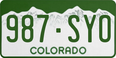 CO license plate 987SYO