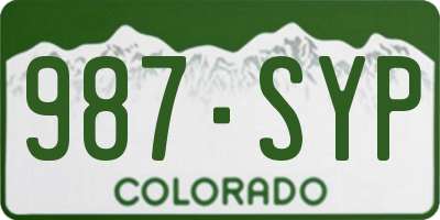 CO license plate 987SYP
