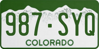 CO license plate 987SYQ