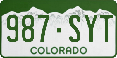 CO license plate 987SYT