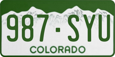 CO license plate 987SYU