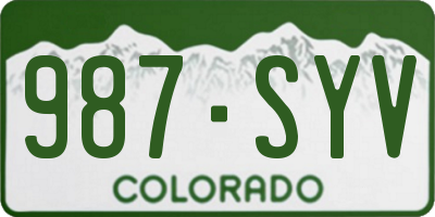 CO license plate 987SYV