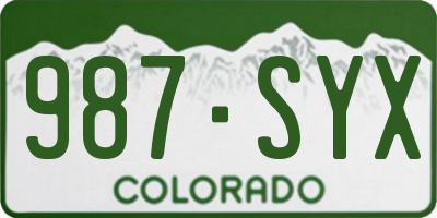 CO license plate 987SYX