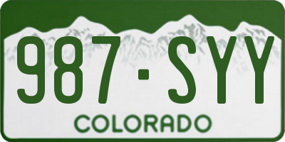 CO license plate 987SYY