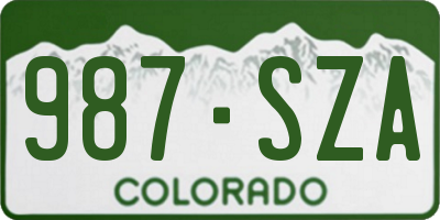 CO license plate 987SZA