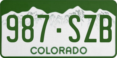 CO license plate 987SZB