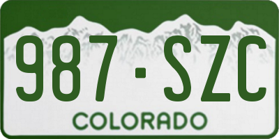 CO license plate 987SZC
