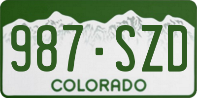 CO license plate 987SZD